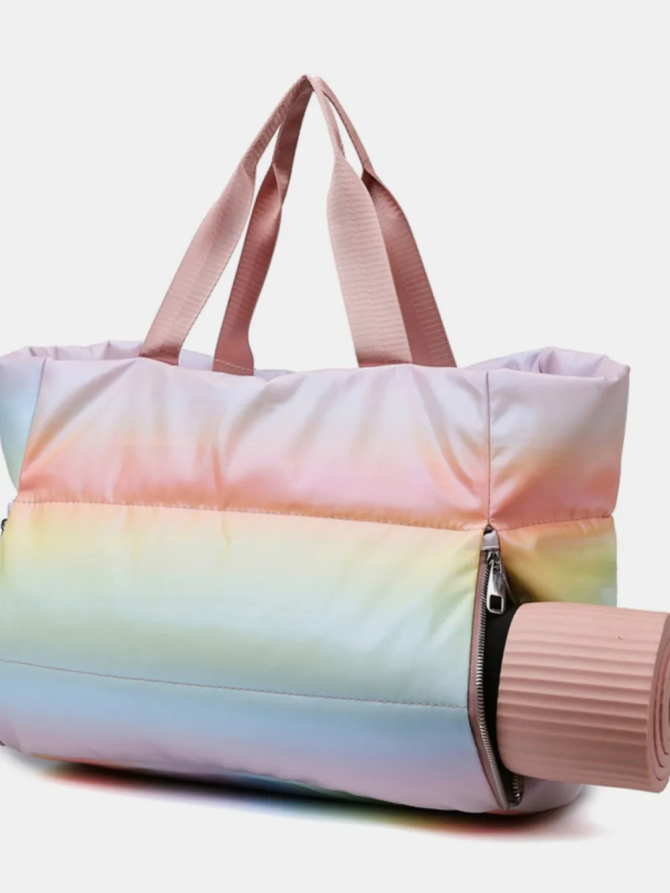 Gradient Quilted Travel Bag with Side Zippers - Image 4