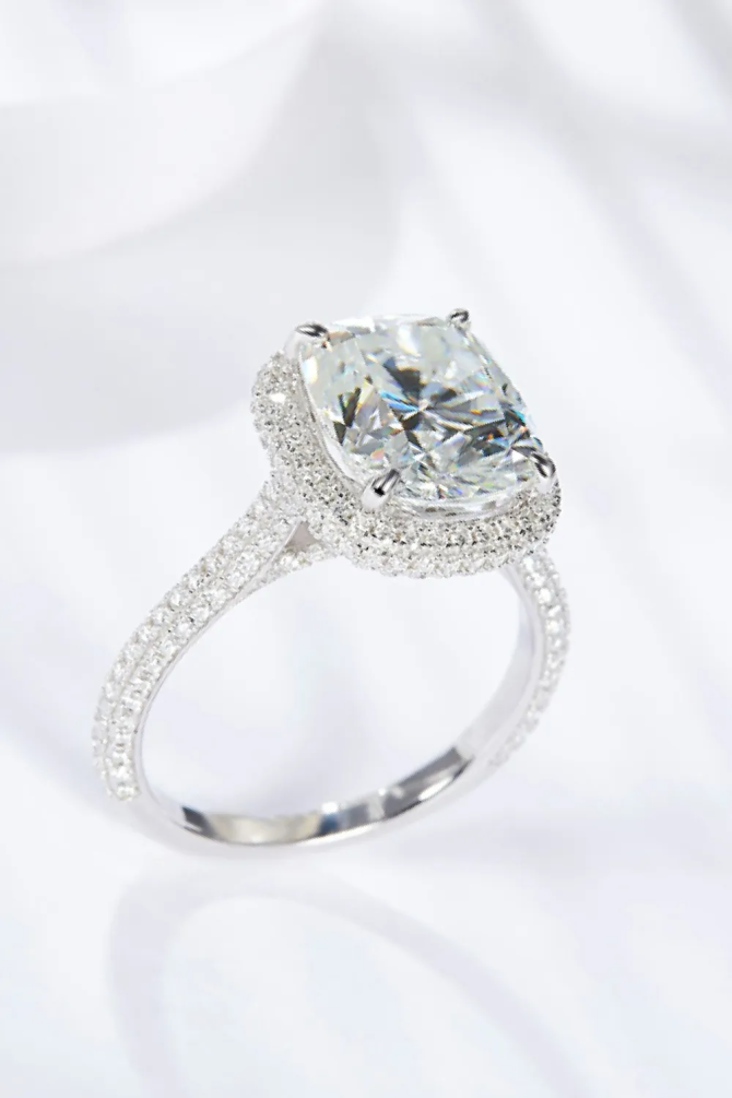 Adored 6 Carat Moissanite Halo Ring - Image 4