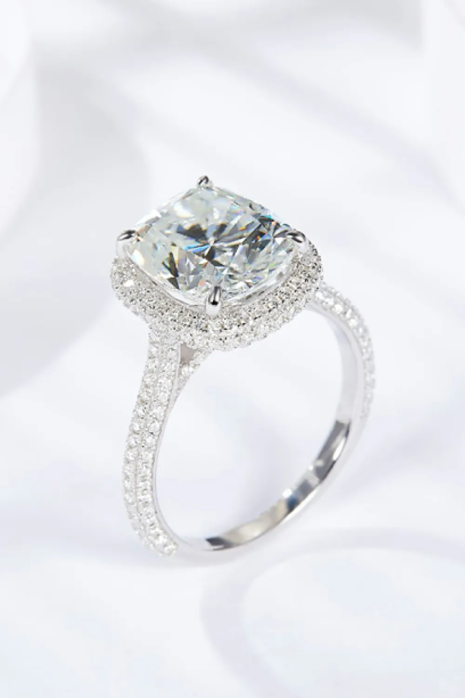 Adored 6 Carat Moissanite Halo Ring - Image 3