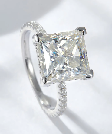 5.52 Carat Moissanite Side Stone Ring