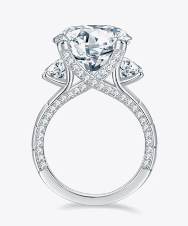 8.6 Carat Moissanite Platinum-Plated Ring