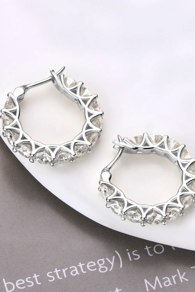 7.2 Carat Moissanite 925 Sterling Silver Earrings - Image 6