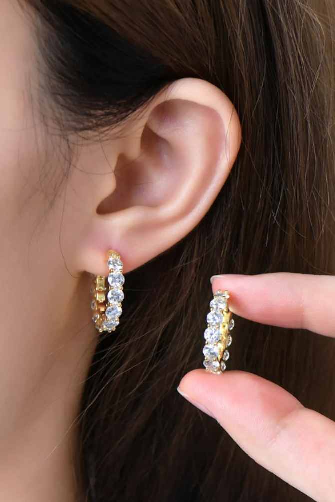 7.2 Carat Moissanite 925 Sterling Silver Earrings - Image 4