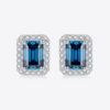 2 Carat Moissanite Stud Earrings in Indigo