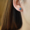 2 Carat Moissanite Four-Prong Platinum-Plated Earrings