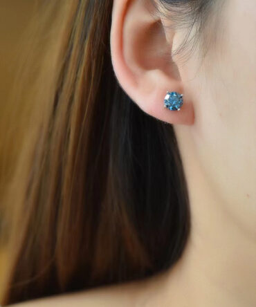 2 Carat Moissanite Four-Prong Platinum-Plated Earrings