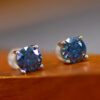 2 Carat Moissanite Four-Prong Platinum-Plated Earrings - Image 4