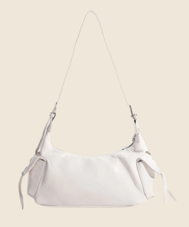 fame braided accent double pocket shoulder bag