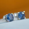 2 Carat Moissanite Four-Prong Platinum-Plated Earrings - Image 5