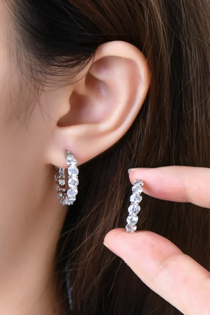 7.2 Carat Moissanite 925 Sterling Silver Earrings - Image 7