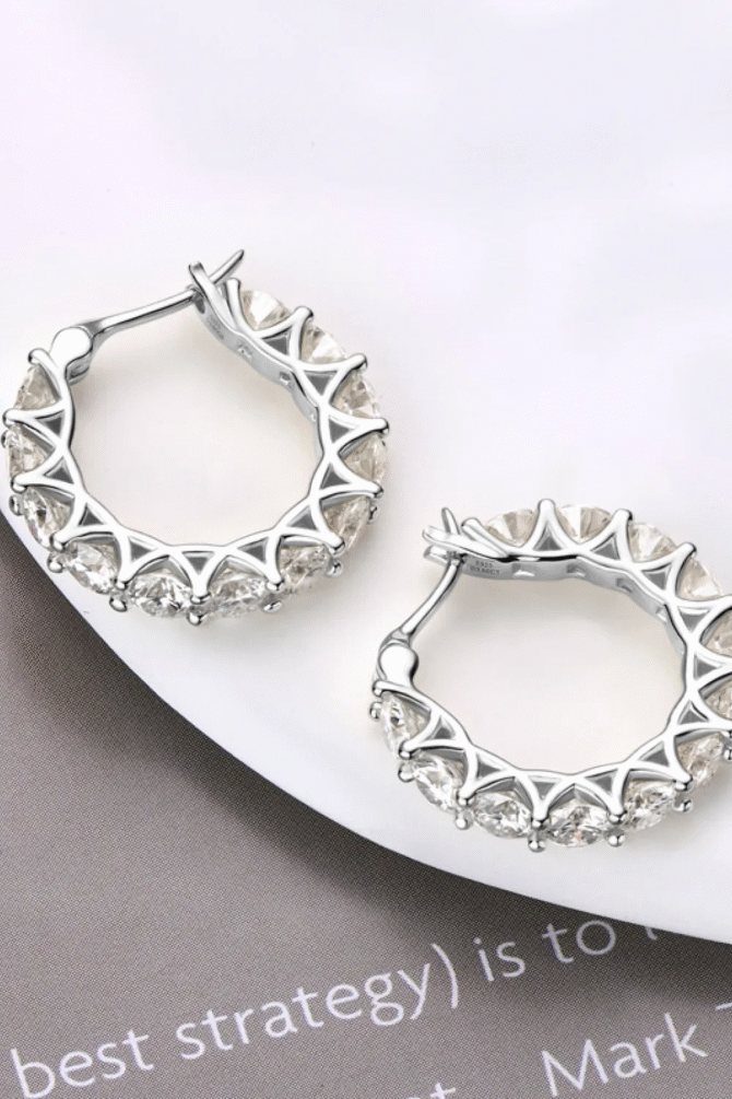 7.2 Carat Moissanite 925 Sterling Silver Earrings - Image 6