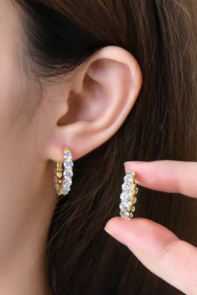 7.2 Carat Moissanite 925 Sterling Silver Earrings - Image 4