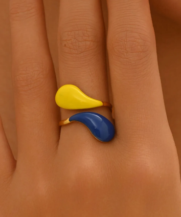 18K Gold-Plated Contrast Open Ring