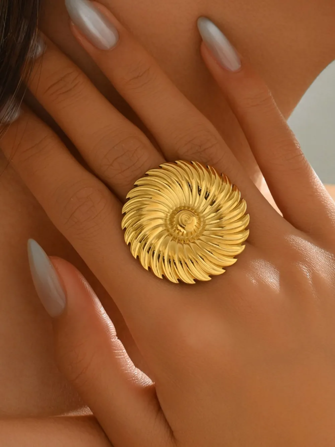 18K Gold-Plated Spiral Ring
