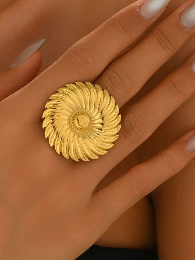 18K Gold-Plated Spiral Ring - Image 2