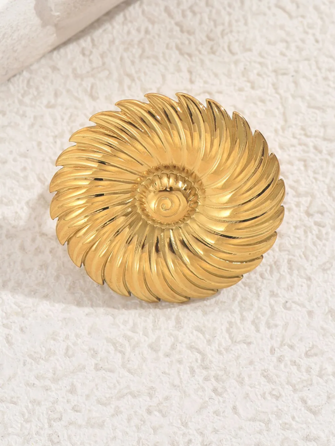 18K Gold-Plated Spiral Ring - Image 3