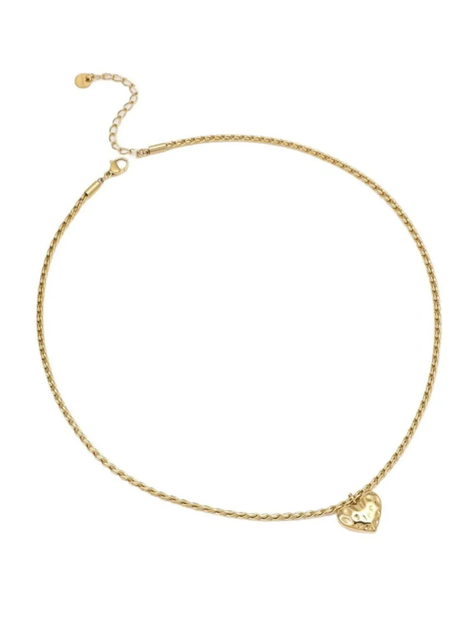 18K Gold-Plated Stainless Steel Heart Pendant Necklace - Image 3