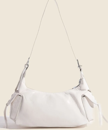 Fame Braided Accent Double Pocket Shoulder Bag