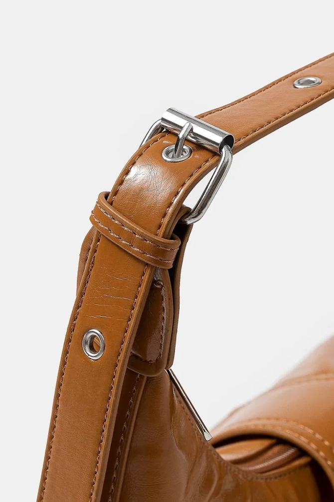 Fame Faux Leather Studded Trim Shoulder Bag - Image 8