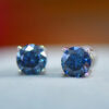 2 Carat Moissanite Four-Prong Platinum-Plated Earrings - Image 3