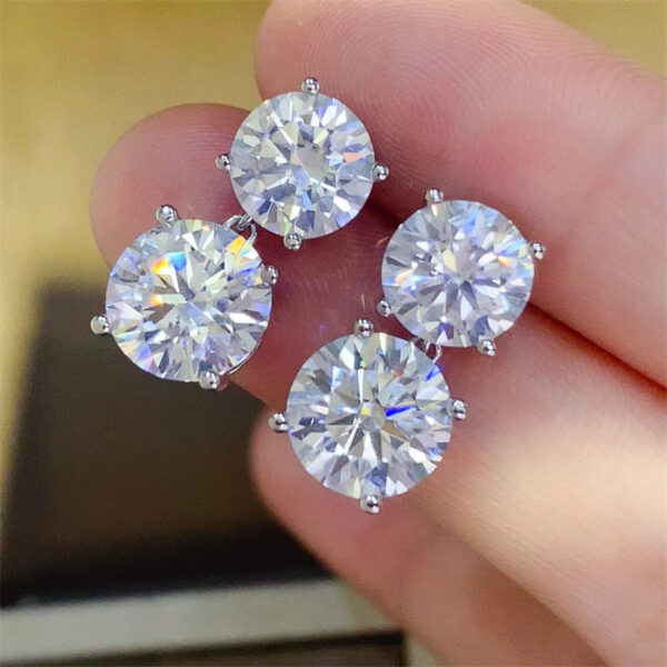 10 carat moissanite 925 sterling silver earrings