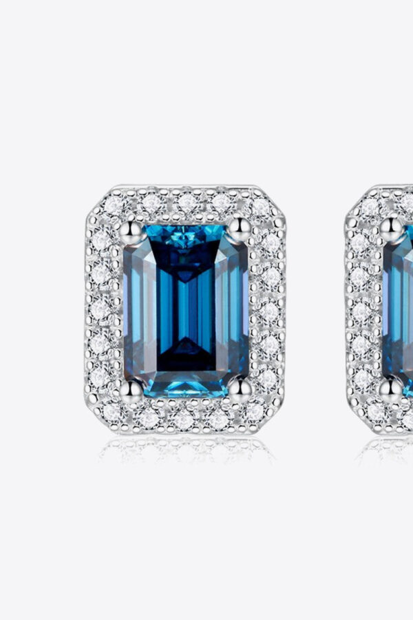 2 carat moissanite stud earrings in indigo