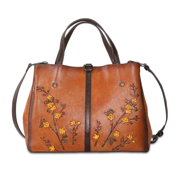 women’s genuine leather crossbody shoulder bag – vintage handbag with adjustable strap