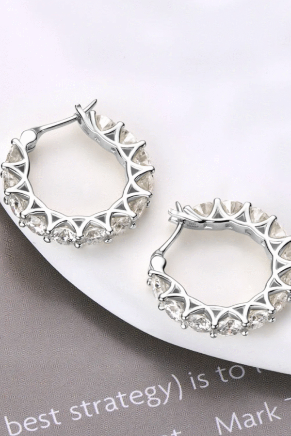 7.2 carat moissanite 925 sterling silver earrings