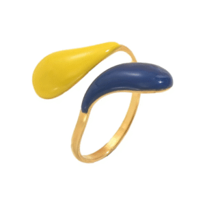 18k gold plated contrast open ring