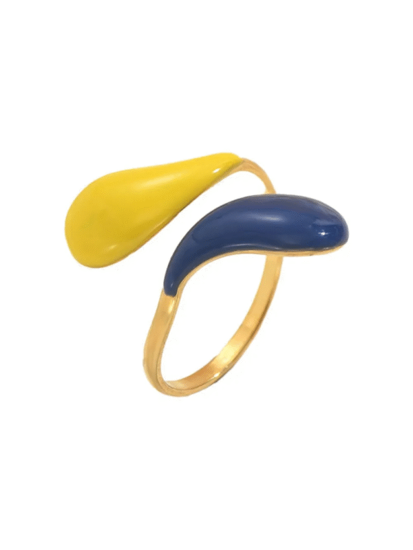 18k gold plated contrast open ring