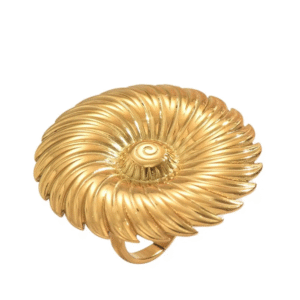 18k gold plated spiral ring