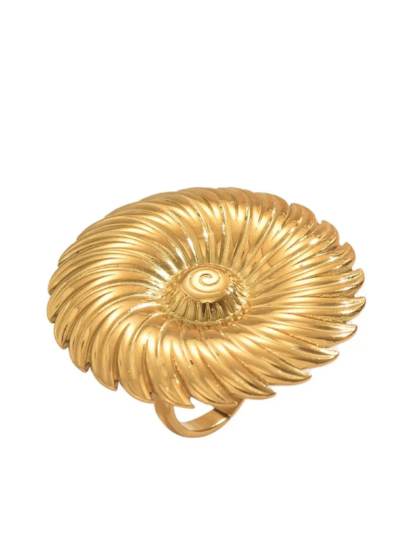 18k gold plated spiral ring