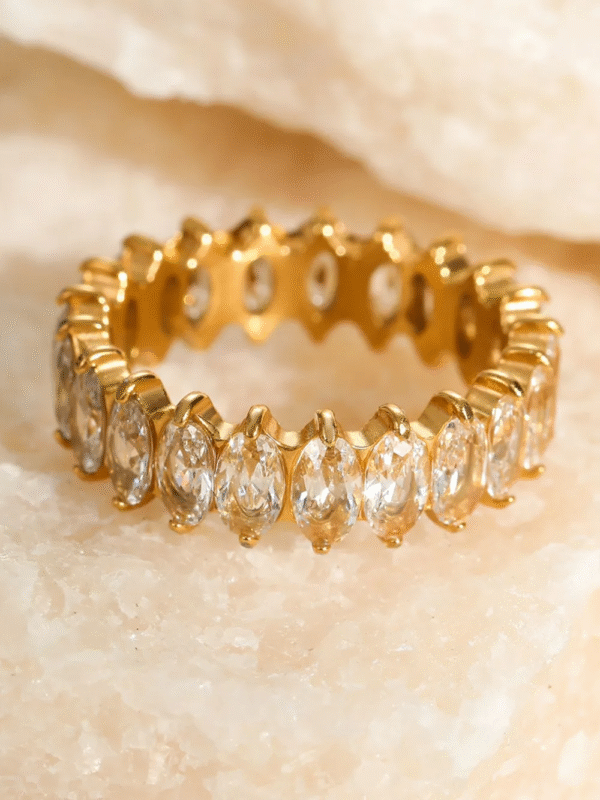 18k gold plated inlaid zircon ring