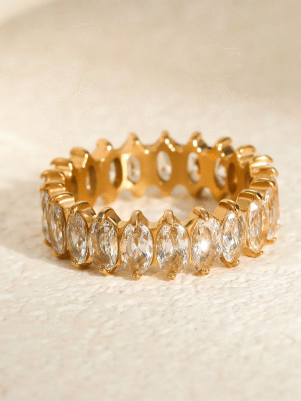 18k gold plated inlaid zircon ring