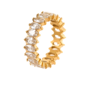 18k gold plated inlaid zircon ring
