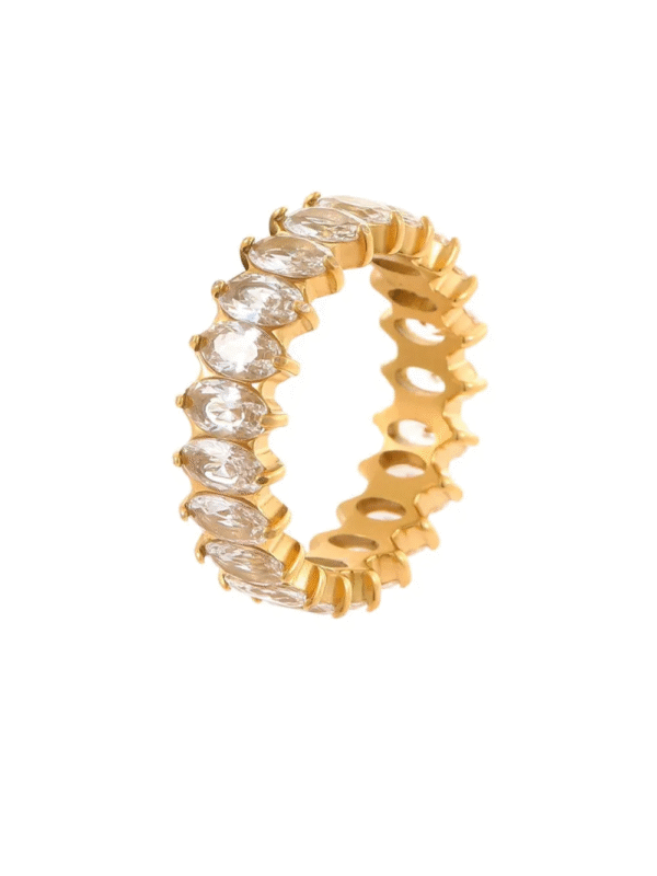 18k gold plated inlaid zircon ring