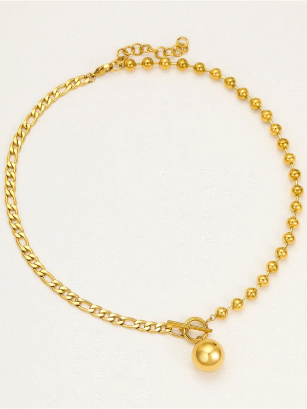 18k gold plated stainless steel necklace with sphere pendant