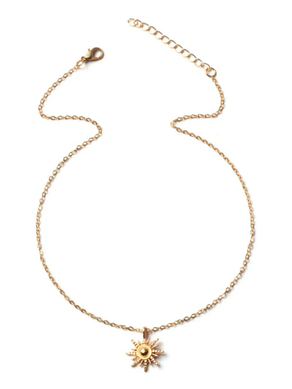 zinc alloy sun pendant necklace