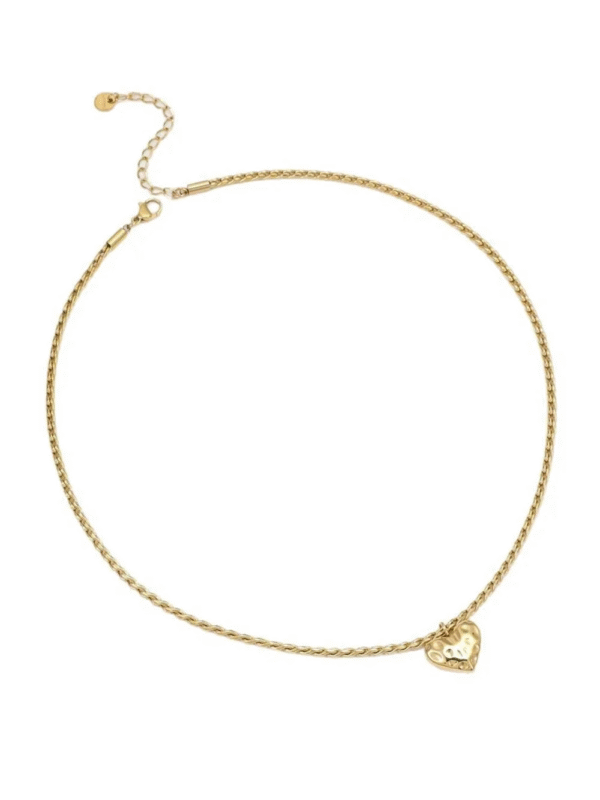 18k gold plated stainless steel heart pendant necklace